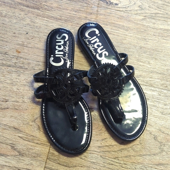 Sam Edelman black patent sandals size 8 - Picture 1 of 3